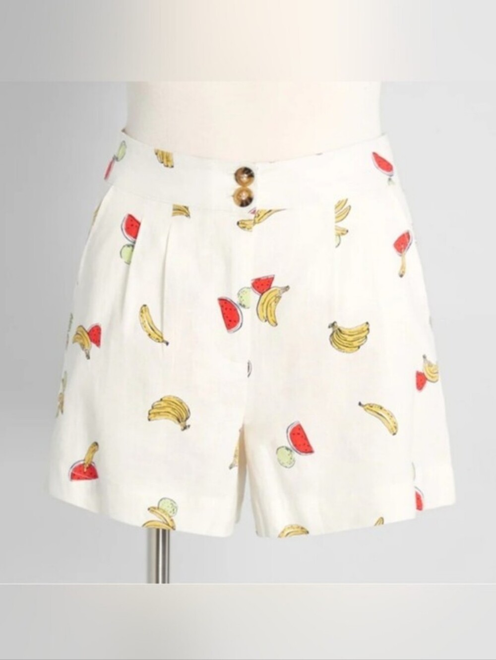 NWT Modcloth Linen Blend Fruit Shorts